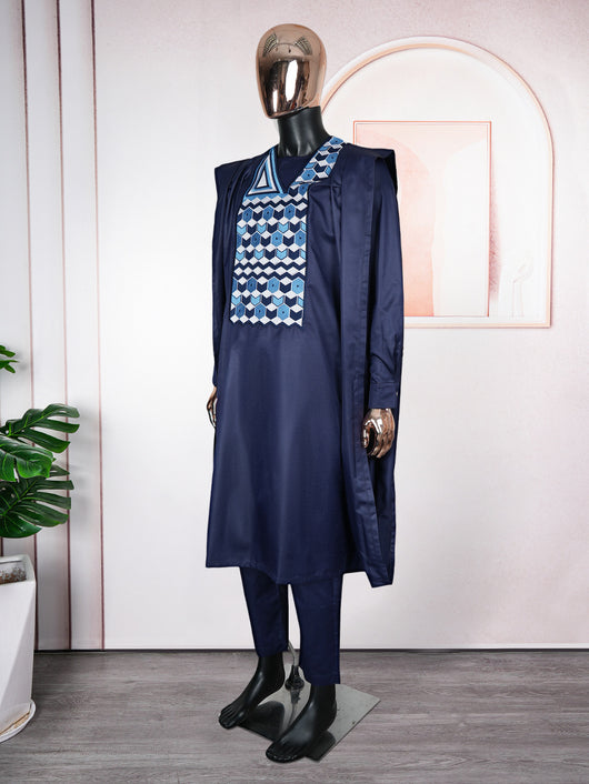 Traje de Tres Piezas Ejecutivo con Bordado para Hombre - Image 19
