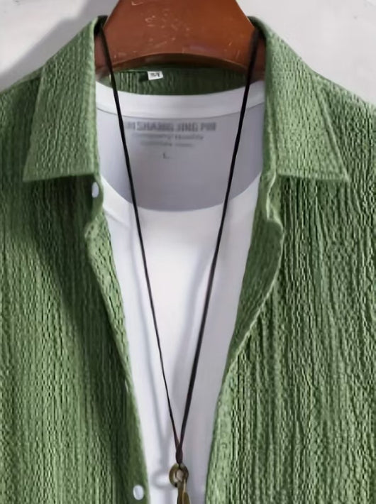 Camisa Casual de Manga Corta Holiday Leisure sin Arrugas para Hombre - Image 41