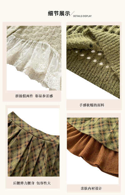 Falda de Invierno Verde Vintage para Mujer - Diseño Elegante y Moderno - Image 19