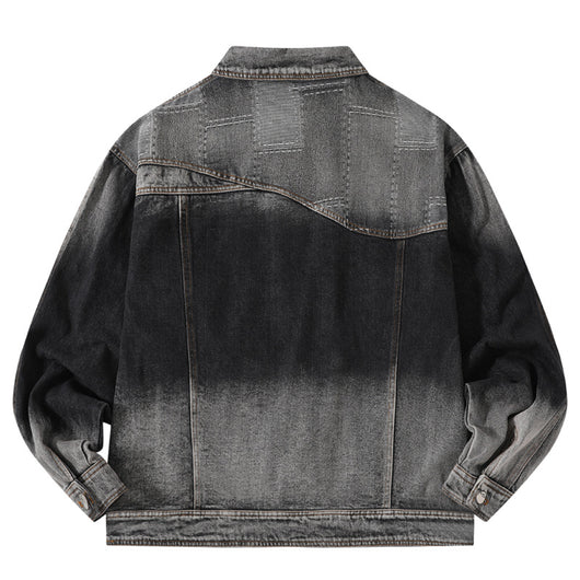 Chaqueta Denim Vintage Destruida Estilo Retro Americano - Image 20