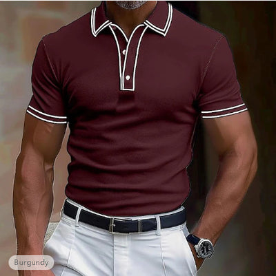 Polo Casual para Hombre con Detalle de Franja en Solapa - Image 19