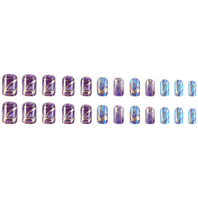 Pegatinas de Uñas Rayas Púrpura Estilo Europeo y Americano - Image 15