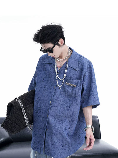 Camisa Texturizada Plisada de Diseño Exclusivo para Hombre - Image 21