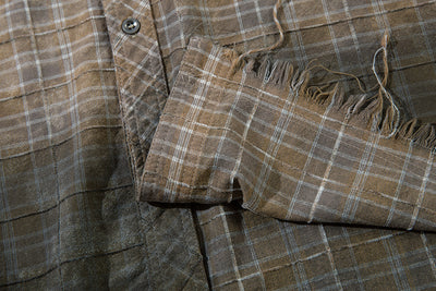 Camisa Plaid Degradado con Bordes Deshilachados - Image 30