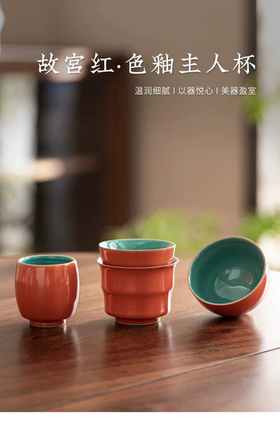 Taza de Té Cerámica Rojo Prohibido Alta Temperatura con Esmalte Artesanal - Image 7
