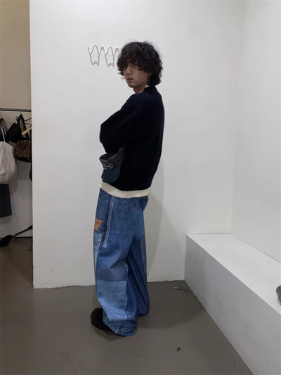 Jeans Rectos Sueltos Diseño Independiente Retro Americano para Hombre - Image 23