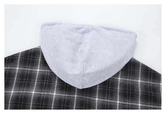 Camisa de Trabajo Cuadros Retro Americana con Capucha para Hombre - Image 30