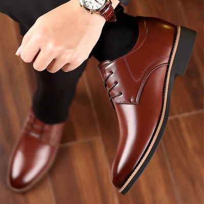 Zapatos Formales de Cuero Negro para Hombre Talla Grande - Image 11
