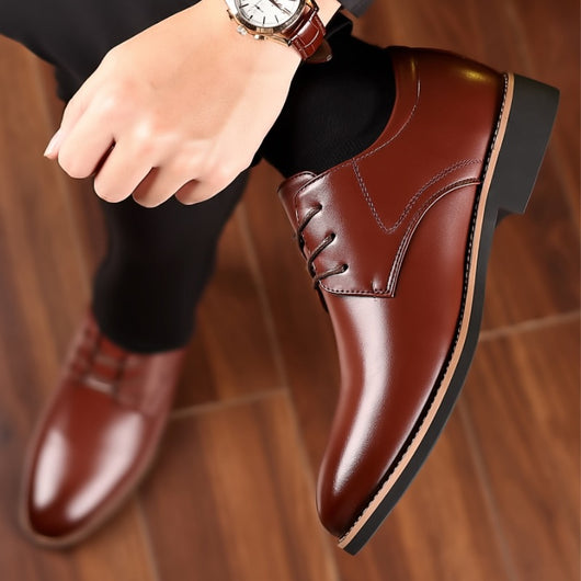 Zapatos Formales de Cuero Negro para Hombre Talla Grande - Image 11