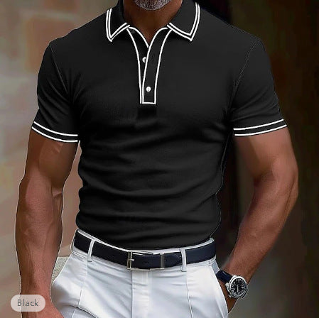 Polo Casual para Hombre con Detalle de Franja en Solapa - Image 17
