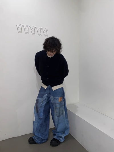 Jeans Rectos Sueltos Diseño Independiente Retro Americano para Hombre - Image 27