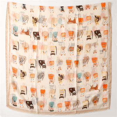 Pañuelo de Seda Estampado Paraíso Gatitos Adorables - Image 38