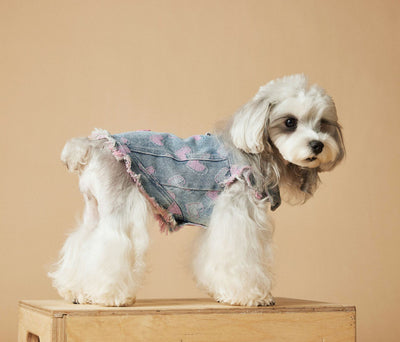 Chaleco Denim sin Mangas para Perros - Diseño Desgastado Love - Image 25