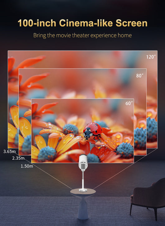 Proyector Inteligente X5G con Soporte PTZ Oculto, Android HD y Bluetooth - Image 12