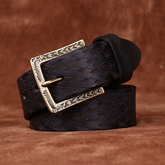 Cinturón de Cuero para Hombre con Hebilla Diamantada Tallada - Image 30