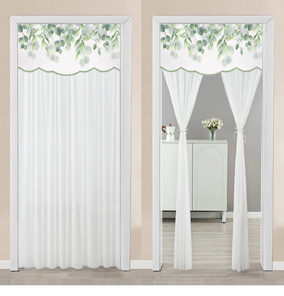 Double-layer blackout doorway curtain with a light blue top featuring a cartoon bear and "LUCK DAY!" text. - Image 39