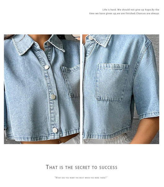 Chaleco Denim Delgado Manga Corta para Mujer - Image 15