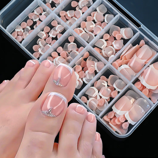 Uñas Postizas Cuadradas Cortas - 120 Piezas Francesas Blanco Premium - Image 20