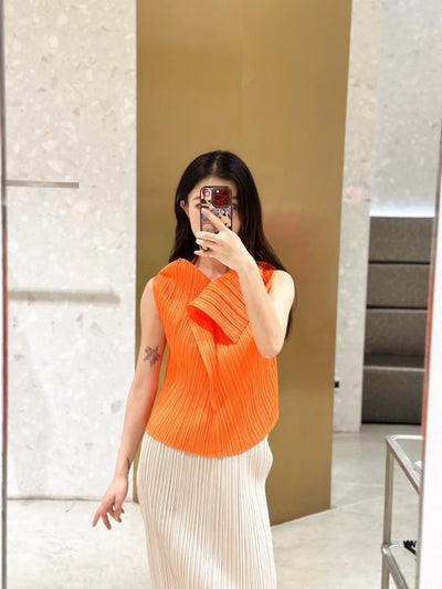 Blusa Plisada sin Mangas Cuello V - Cómoda y Versátil - Image 28