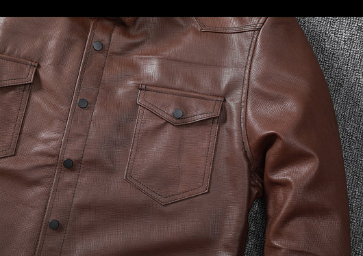 Camisa de Cuero Genuino Oveja para Hombre - Image 20