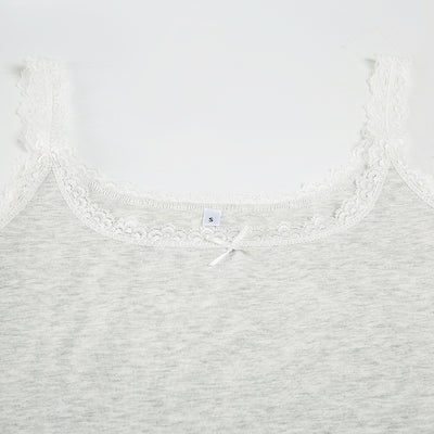 Chaleco Ajustado con Lazo de Encaje Dulce y Picante - Estilo Urbano Cuello en U - Image 30