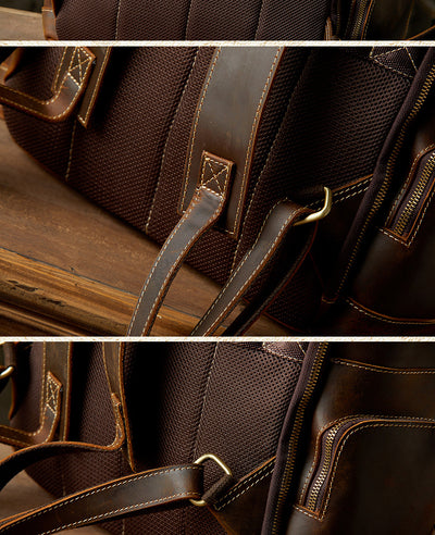 Mochila de Cuero Artesanal Estilo Británico Retro para Hombre - Image 21
