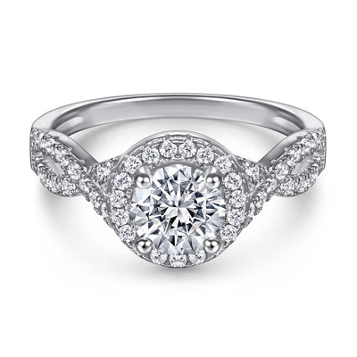 Anillo de Bodas en Plata de Ley para Mujer con Diamante de 1 Quilate - Image 14