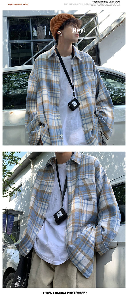 Camisa de Cuadros en Lana para Hombre - Manga Larga Otoño - Image 12