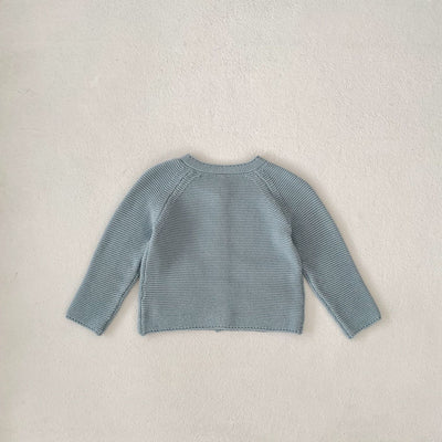 Cardigan Tejido a Mano para Niños con Cuello Redondo y Bolsillos Calados - Image 27