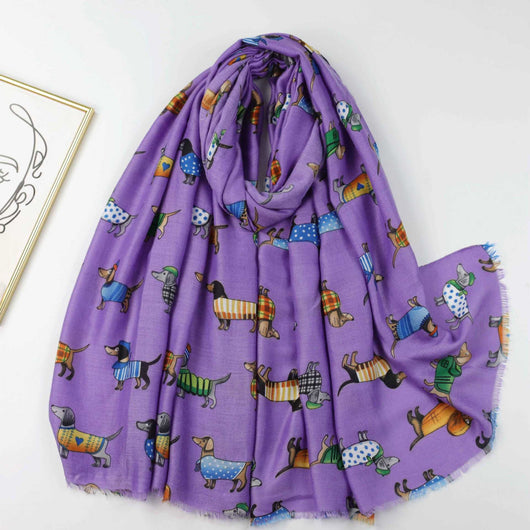 Pañoleta de Satén Estampada con Perro Salchicha - Image 28