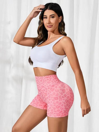 Shorts Yoga Cintura Alta Estampado Leopardo para Fitness - Image 21