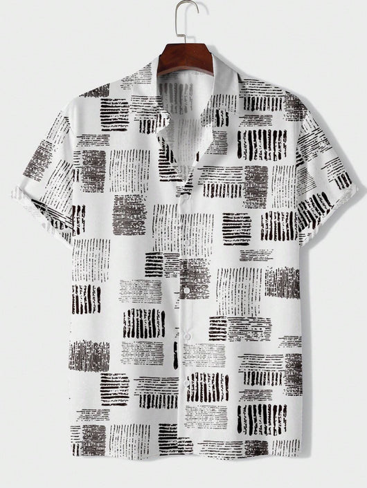 Camisa Casual de Hombre con Rayas Estampadas - Image 26