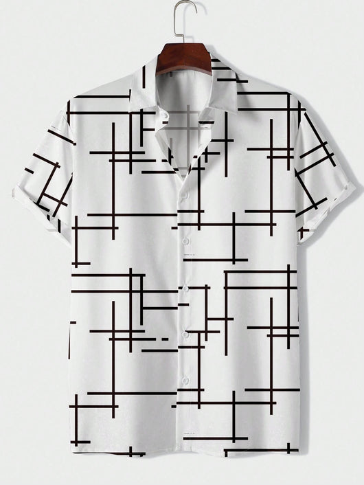 Camisa Casual de Hombre con Rayas Estampadas - Image 24