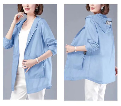 Chaqueta Protectora UV Suelta Talla Grande para Mujer - Image 15