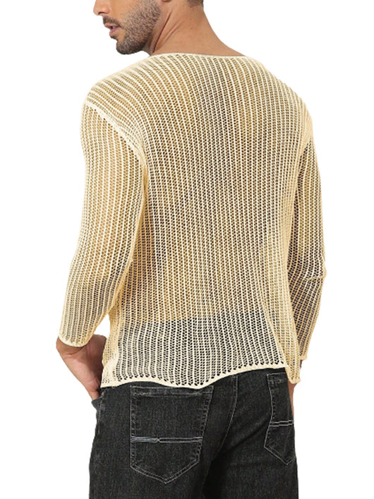 Polera Manga Larga Transparente de Punto Fino para Hombre - Image 25