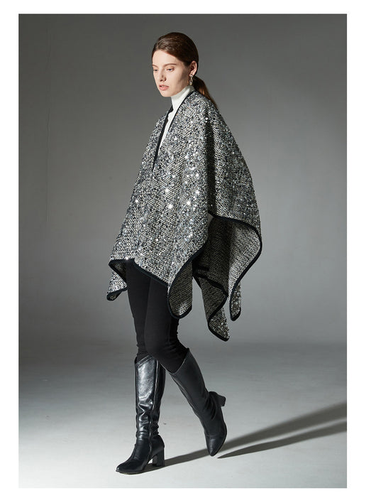 Chal de Lentejuelas Plateadas para Mujer - Elegancia Brillante - Image 23