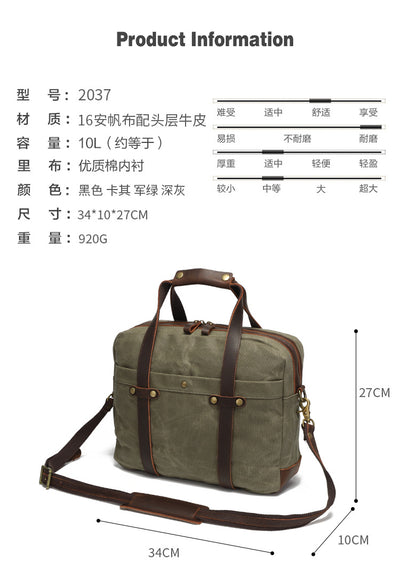 Maletín Vintage de Lona Encerada para Hombre - Image 20