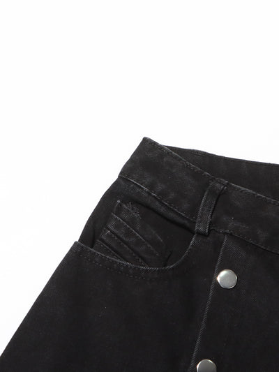 Jeans Talle Alto Irregular con Botones Desmontables - Image 44