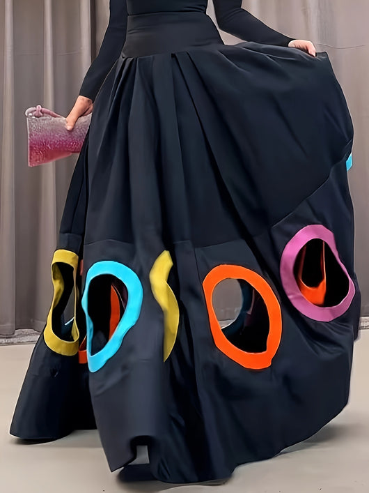 Vestido Largo Elegante para Mujer con Mangas Largas y Escote Redondo - Image 8