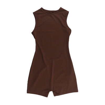 Jumpsuit Deportivo Espalda Descubierta Ajustado en Colores Sólidos - Image 50