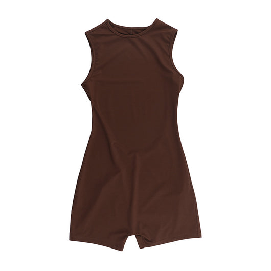 Jumpsuit Deportivo Espalda Descubierta Ajustado en Colores Sólidos - Image 50