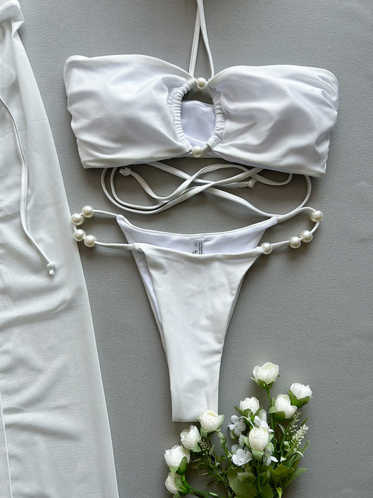 Traje de Baño Entallado con Cuello Halter y Abertura Lateral - Image 25