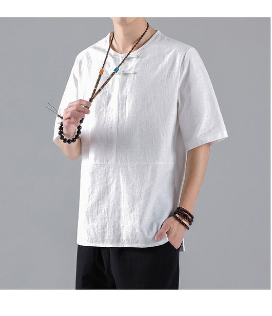 Camiseta Retro Jacquard Cuello Redondo para Hombre - Image 15
