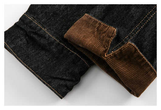 Chaqueta Denim Negra Retro Suelta para Hombre - Estilo Workwear Casual - Image 17