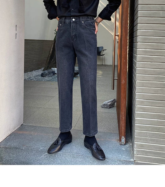 Jeans Slim Fit Estilo Retro Británico para Hombre - Image 67
