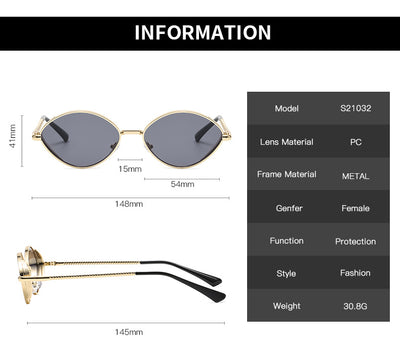 Oval women's sunglasses with dark gray lenses and a gunmetal metal frame, featuring textured temples. - Image 10