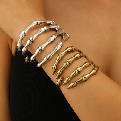 Pulsera Calavera Hueca con Pata Retro para Mujer - Image 26