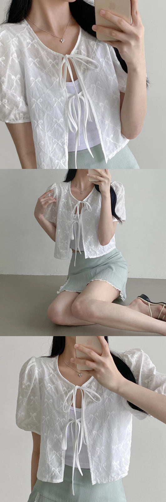 Blusa Tejida con Cordones - Manga Corta Elegante - Image 28