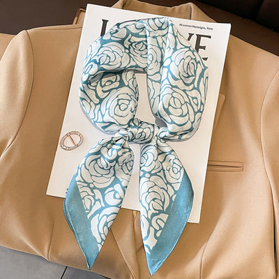 Pañuelo de Seda Estampado Versátil - Banda Decorativa para Cabello y Accesorios - Image 26