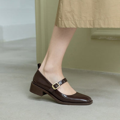 Zapatos Planos de Punta Cuadrada con Botones para Mujer - Image 19